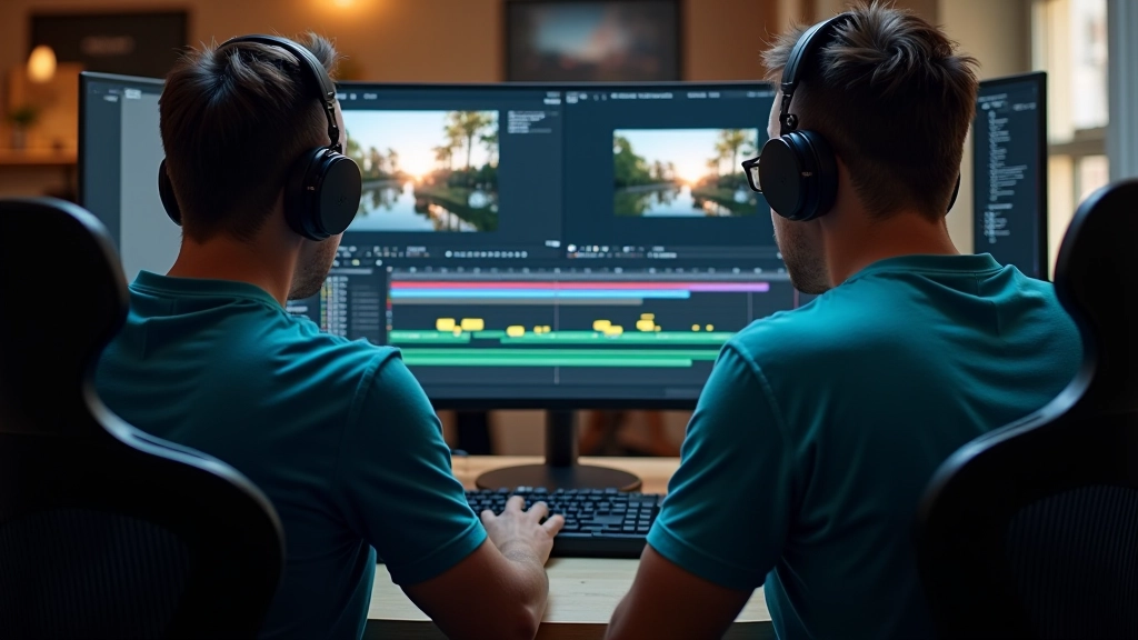 Compositing software interface showing layered timeline with adjustment layers and blend modes for color grading workflow