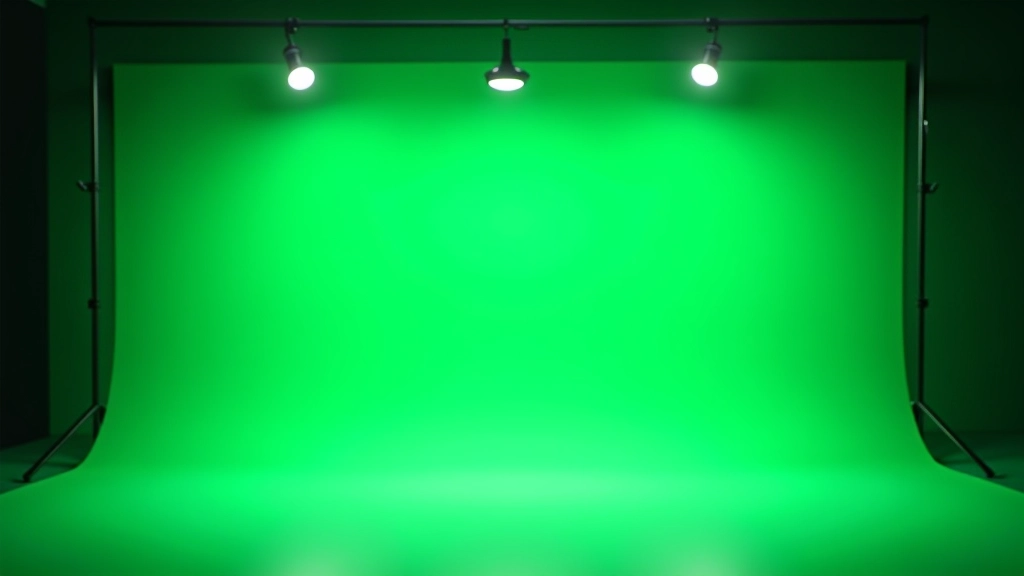 Professional marker setup on green screen stage with various sized tracking points at multiple depths