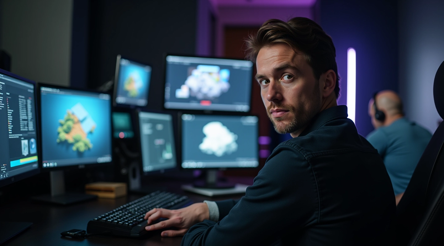 Modern visual effects training studio with professional equipment and editing stations